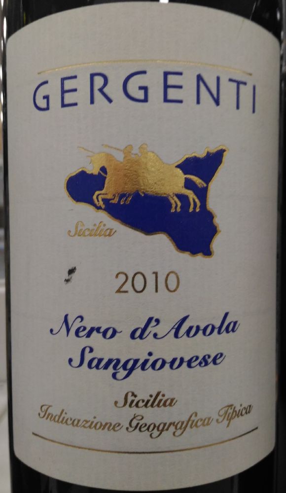 Cantina Sociale La Torre s.c.a. GERGENTI Nero d'Avola Sangiovese Terre Siciliane IGT 2010, Main, #3141