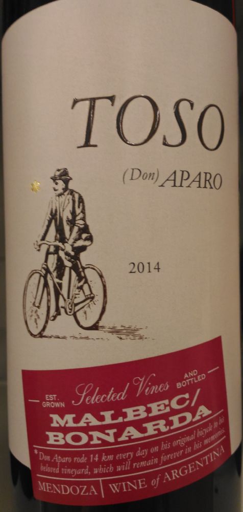 Bodegas y Vinedos Pascual Toso S.A. TOSO (Don) APARO Malbec Bonarda 2014, Main, #3249