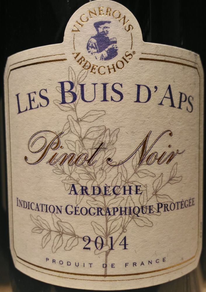 UVICA Vignerons Ardechois Les Buis D'Aps Pinot Noir Ardèche IGP 2014, Main, #3290