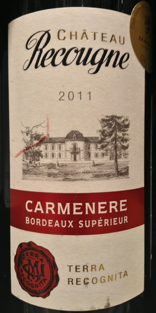 SAS Samazeuilh ET CIE Château Recougne Carménère Bordeaux supérieur AOC/AOP 2011, Main, #3298