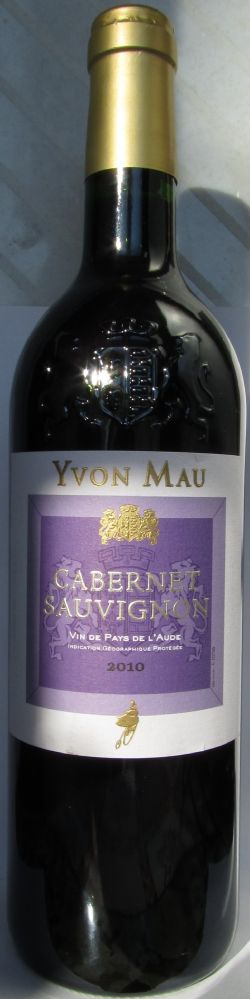 YVON MAU S.A. Cabernet Sauvignon Aude IGP 2010, Front, #352