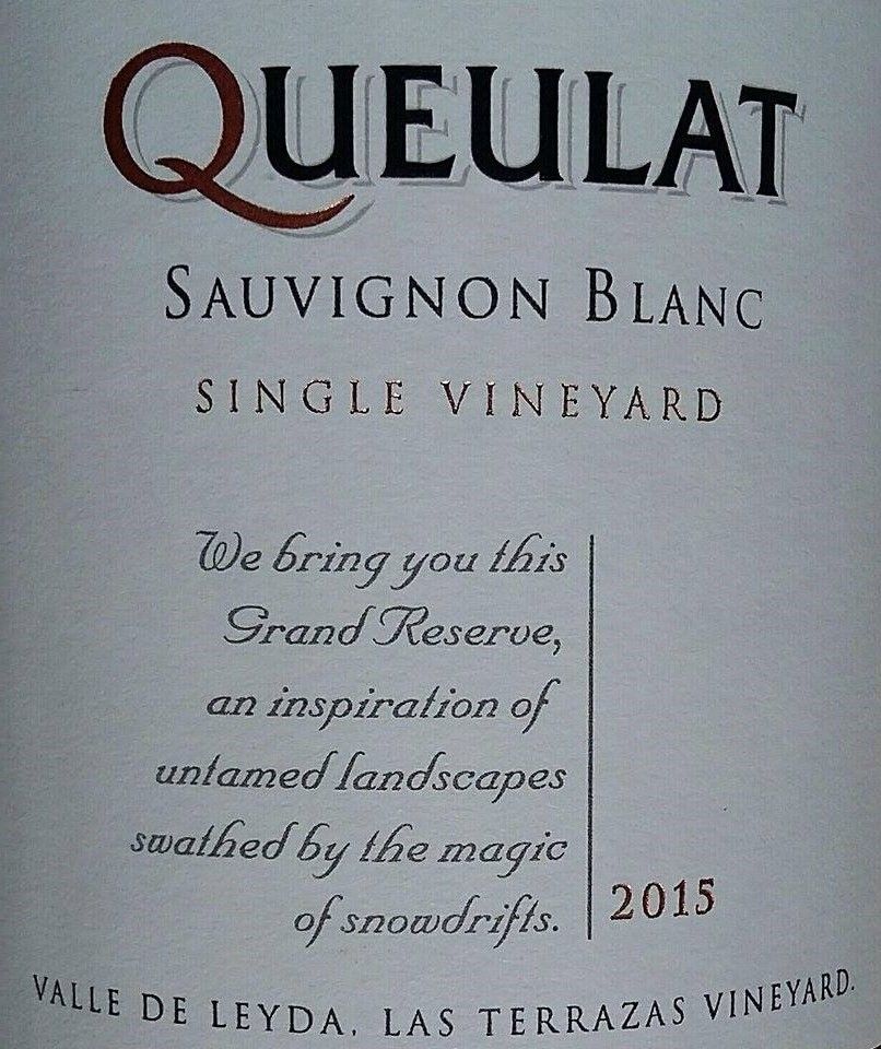 Viña Ventisquero Ltda Queulat Single Vineyard Gran Reserva Sauvignon Blanc Las Terrazas Vineyard Leyda Valley 2015, Main, #3523