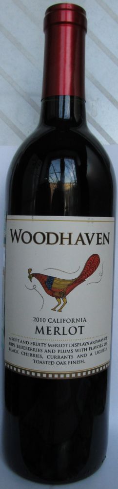 Delicato Family Vineyards Woodhaven Merlot 2010, Front, #356