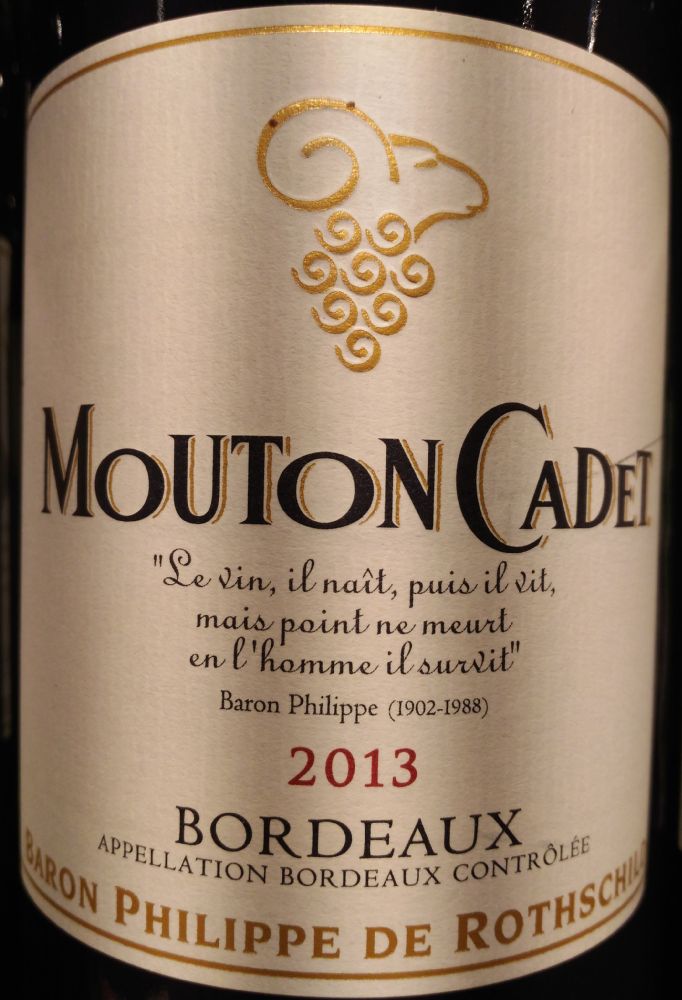 Baron Philippe de Rothschild S.A. Mouton Cadet Bordeaux AOC/AOP 2013, Main, #3562