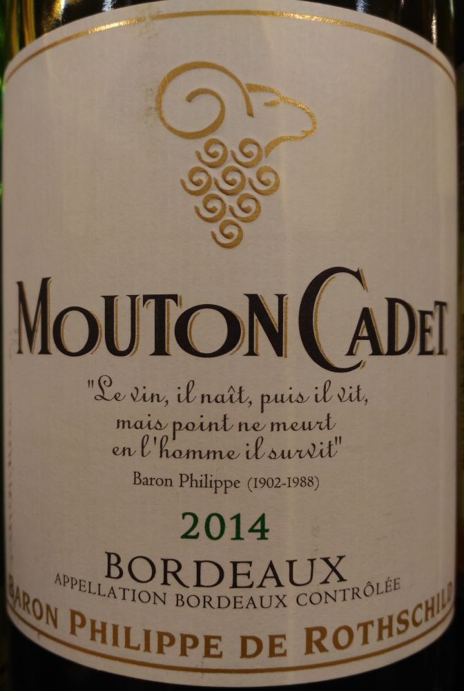 Baron Philippe de Rothschild S.A. Mouton Cadet Bordeaux AOC/AOP 2014, Main, #3563