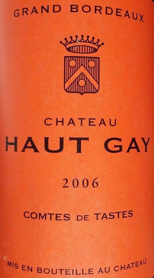 SARL Vignobles Comtes De Tastes Château Haut Gay Bordeaux supérieur AOC/AOP 2006, Main, #3729