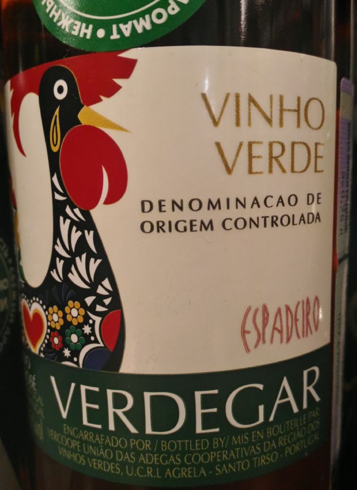VERCOOPE - União das Adegas Cooperativas da Região dos Vinhos Verdes U.C.R.L. Verdegar Espadeiro DOP Vinho Verde 2014, Main, #3737