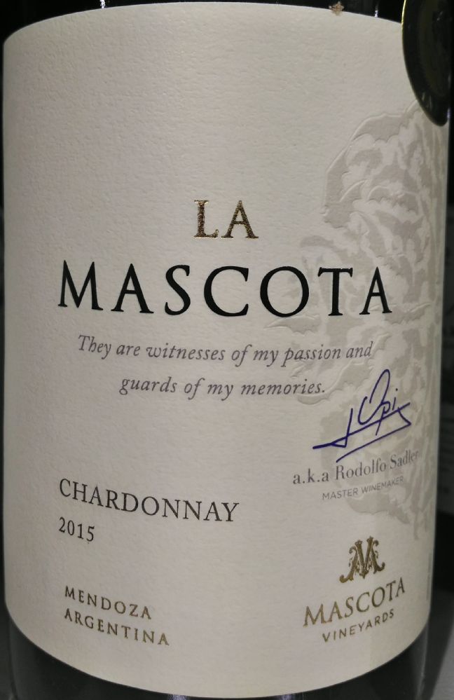 Mascota Vineyards La Mascota Chardonnay 2015, Main, #3766