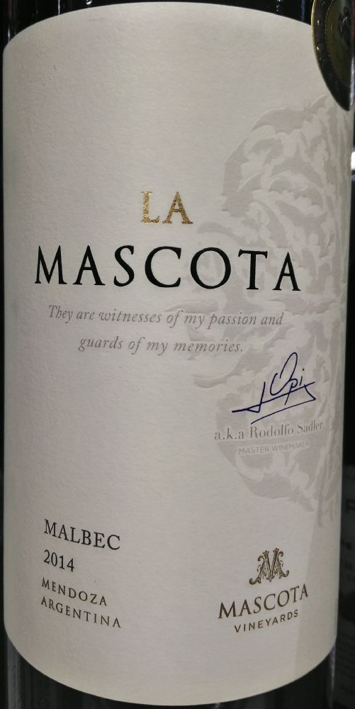 Mascota Vineyards La Mascota Malbec 2014, Main, #3775