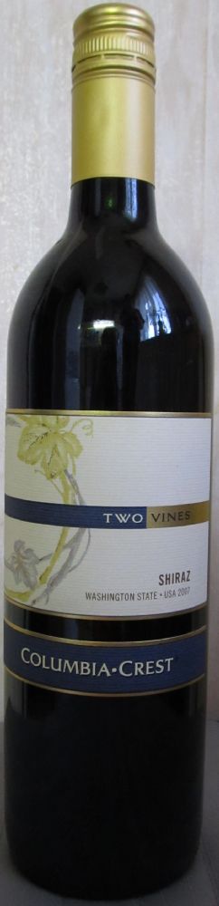Columbia Crest Winery Two Vines Shiraz Washington State 2007, Front, #384