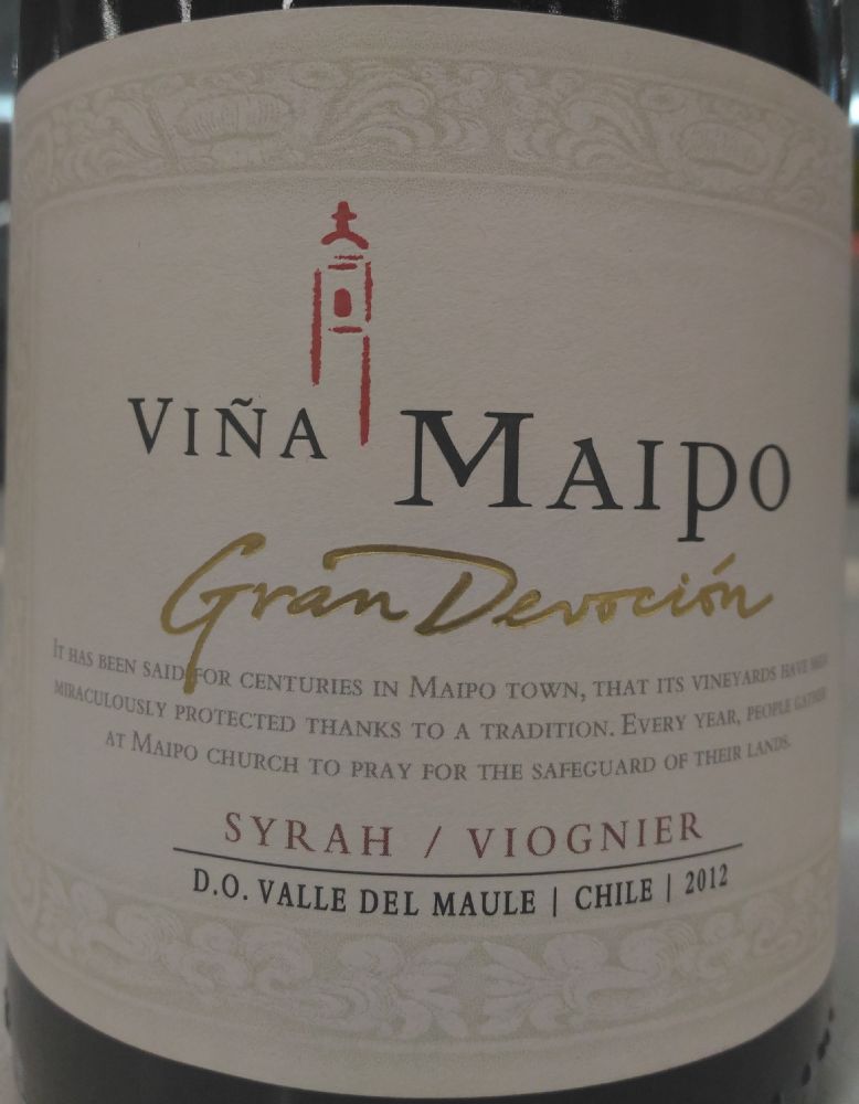 Viña Maipo SpA Gran Devoción Syrah Viognier D.O. Maule Valley 2012, Main, #3856