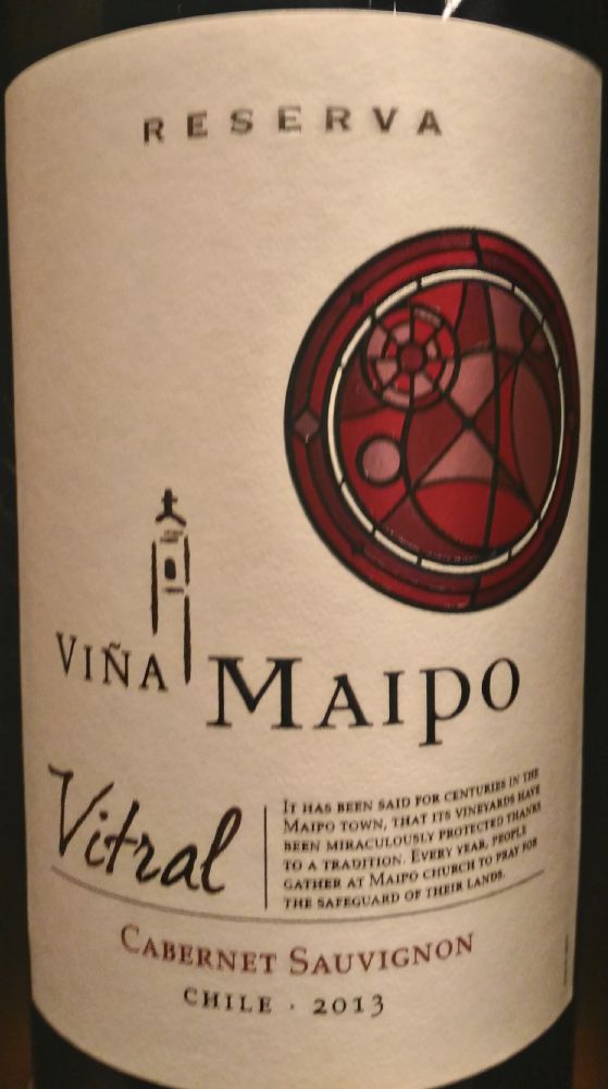 Viña Maipo SpA Vitral Reserva Cabernet Sauvignon 2013, Main, #3860