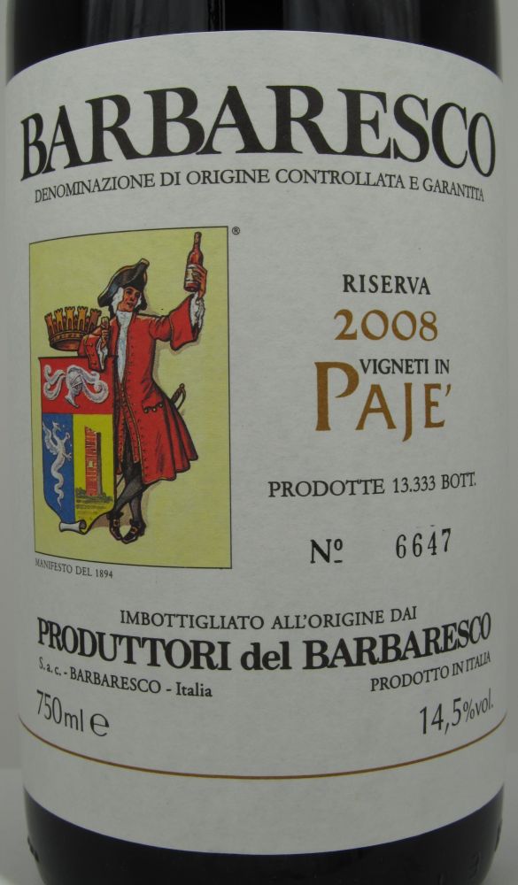 Produttori del Barbaresco s.a.c. PAJE’ Barbaresco riserva DOCG 2008, Main, #39