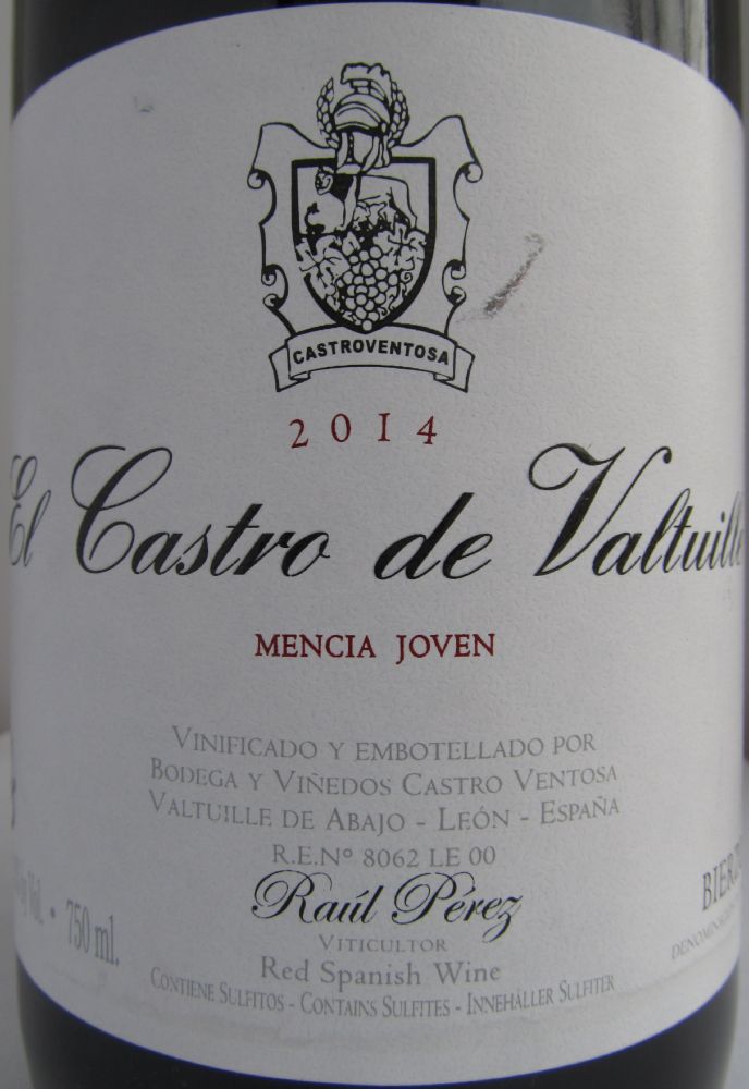 Bodegas y Viñedos Castro Ventosa S.L. El Castro de Valtuille Joven Mencia DO Bierzo 2014, Main, #3908