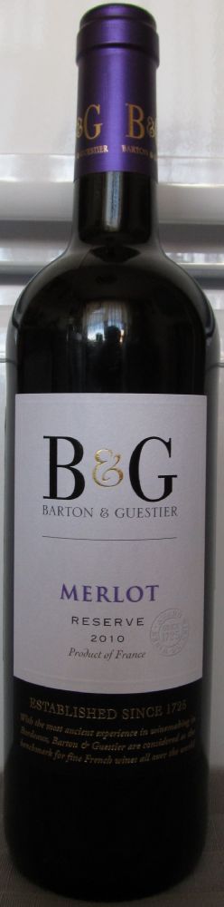 Barton & Guestier Reserve Merlot 2010, Front, #405