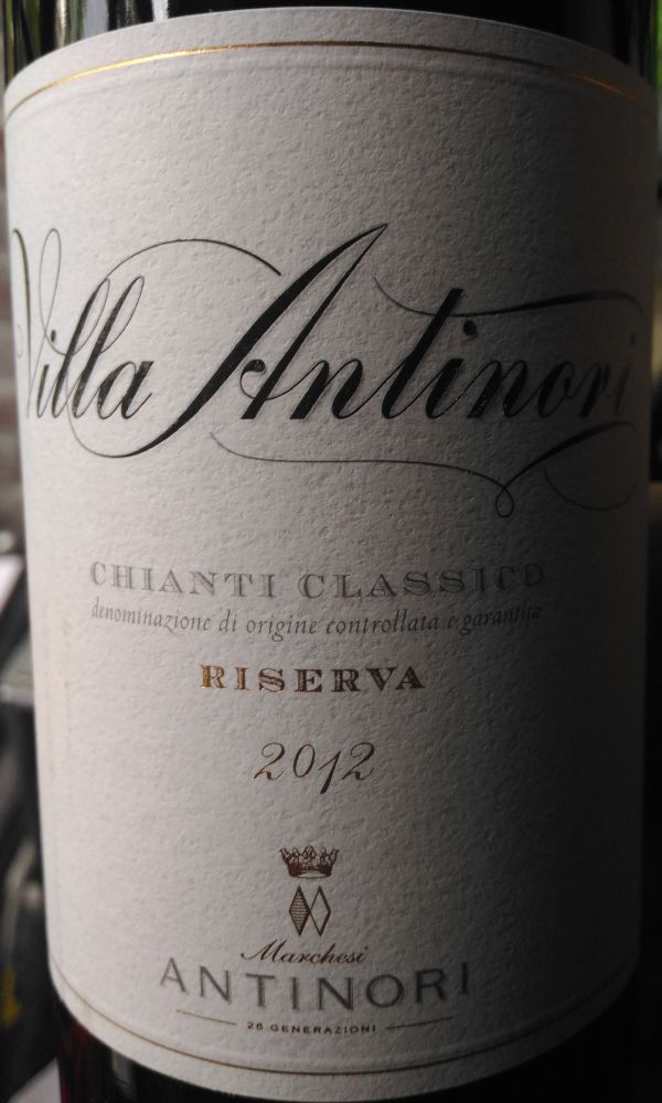 Marchesi Antinori S.p.A. Villa Antinori Chianti Classico Riserva DOCG 2012, Main, #4081