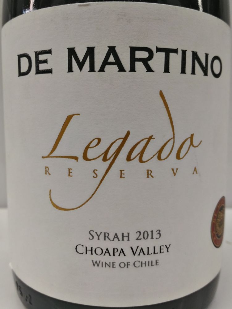 Santa Teresa S.A. De Martino Legado Reserva Syrah D.O. Choapa Valley 2013, Main, #4196