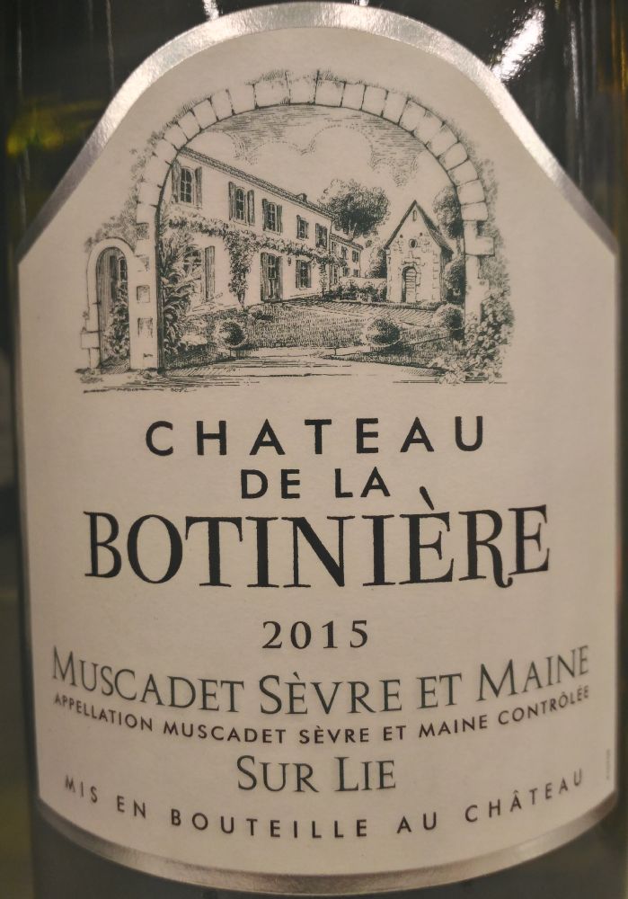 Castel Frères S.A.S. Château de La Botinière Muscadet Sèvre et Maine sur lie AOC/AOP 2015, Main, #4227