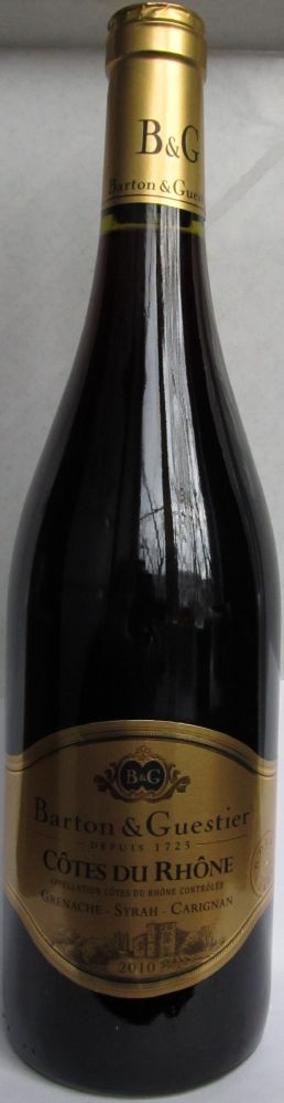 Barton & Guestier Grenache Carignan Syrah Côtes du Rhône AOC/AOP 2010, Main, #429