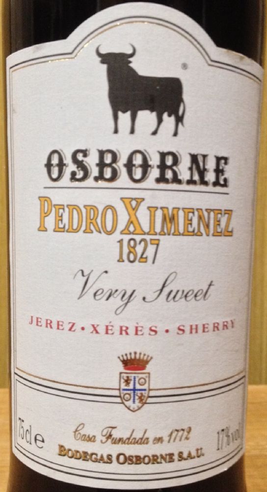Bodegas Osborne S.A.U. Very Sweet Pedro Ximénez DO Jerez-Xérès-Sherry NV, Main, #4312