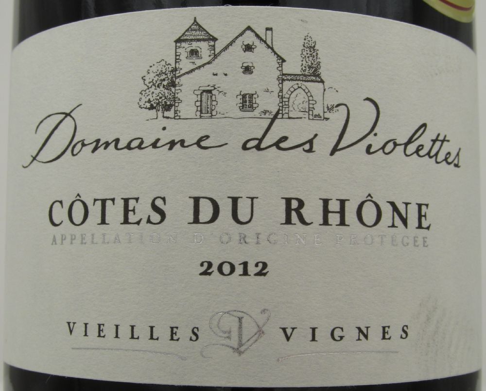 Les Vins Aujoux SAS Domaine des Violettes Vieilles Vignes Côtes du Rhône AOC/AOP 2012, Front, #442