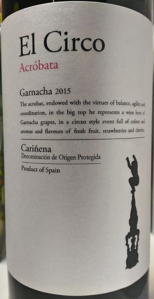 Grandes Vinos y Viñedos S.A. El Circo Acróbata Garnacha DO Cariñena 2015, Main, #4473