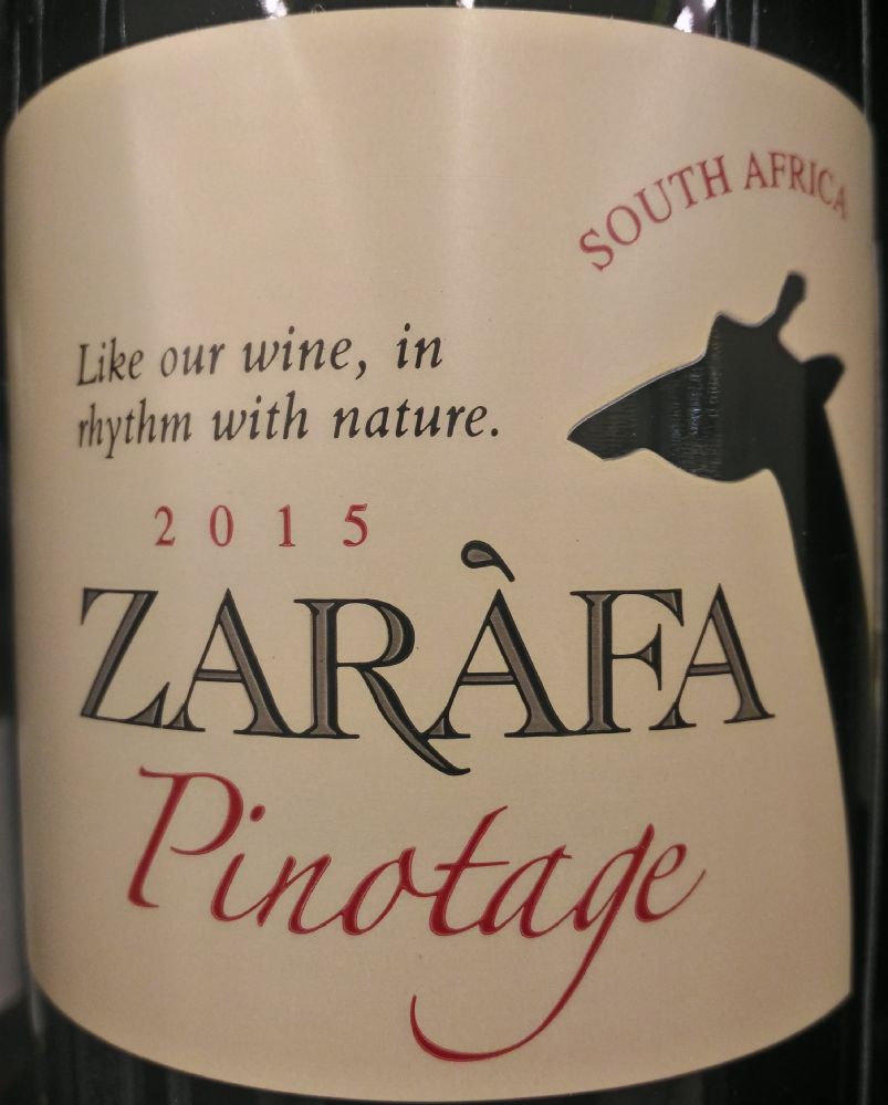 LATARIE (PTY) Ltd ZARÀFA Pinotage 2015, Main, #4479
