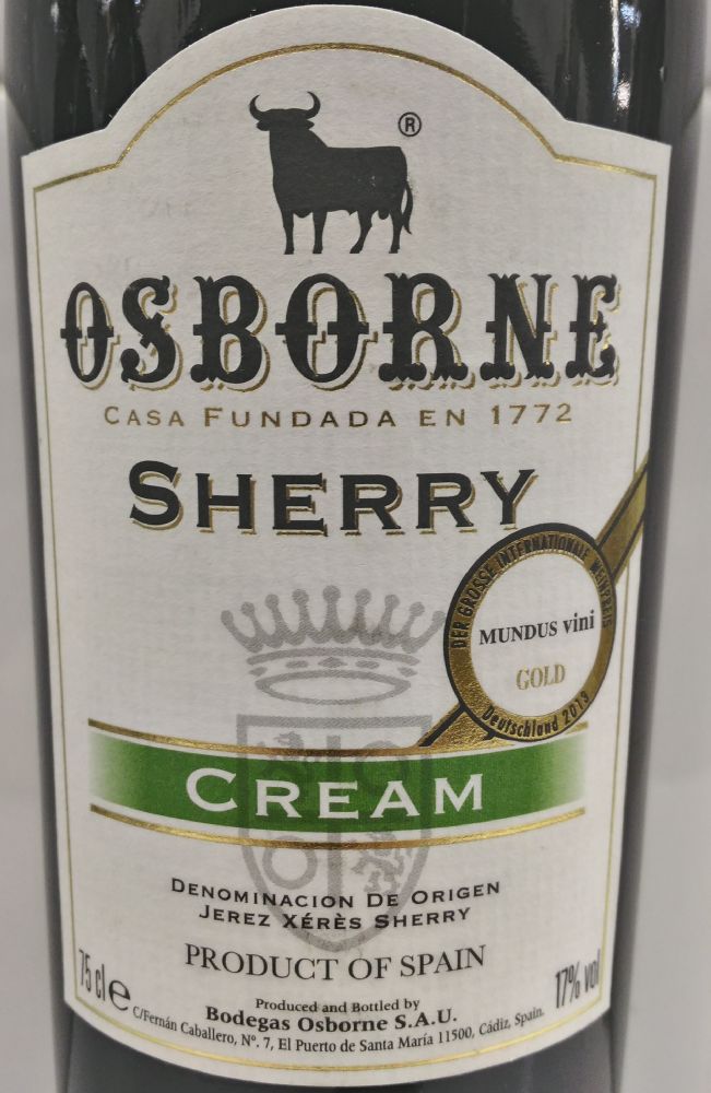 Bodegas Osborne S.A.U. Cream DO Jerez-Xérès-Sherry NV, Main, #4681