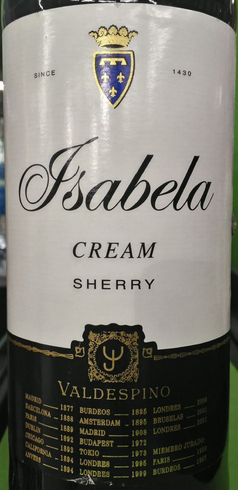 Jose Estévez S.A. Valdespino Isabela Cream DO Jerez-Xérès-Sherry NV, Main, #4724