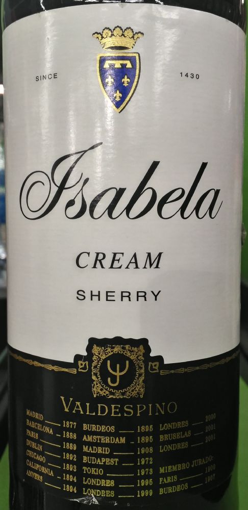 Jose Estévez S.A. Valdespino Isabela Cream DO Jerez-Xérès-Sherry NV, Main, #4724