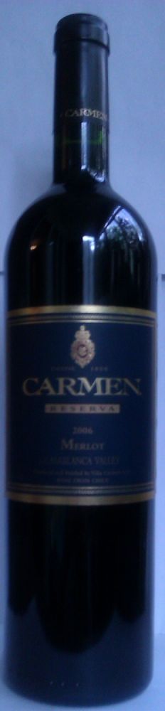 Viña Carmen S.A. Reserva Merlot 2006, Front, #478