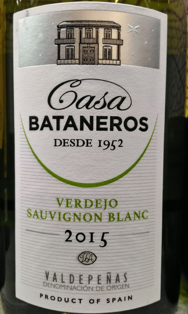 Félix Solís Avantis S.L. Casa Bataneros Verdejo Sauvignon Blanc DO Valdepeñas 2015, Main, #4983