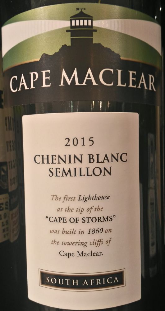 African Pride Wines Pty Ltd CAPE MACLEAR Chenin Blanc Sémillon 2015, Main, #5065