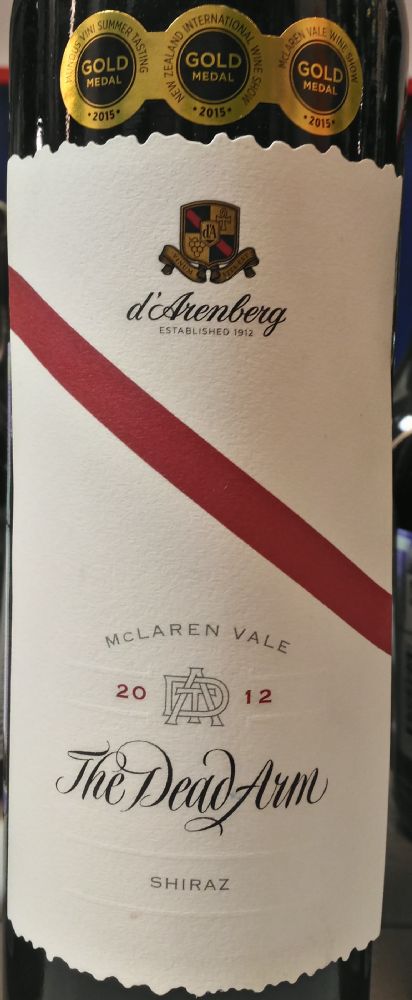 d'Arenberg Pty Ltd The Dead Arm Shiraz McLaren Vale 2012, Main, #5161