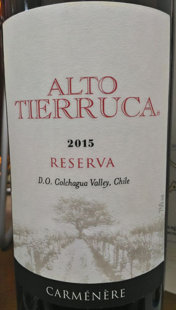 Viñedos Errazuriz Ovalle S.A. Alto Tierruca Reserva Carménère D.O. Colchagua Valley 2015, Main, #5325