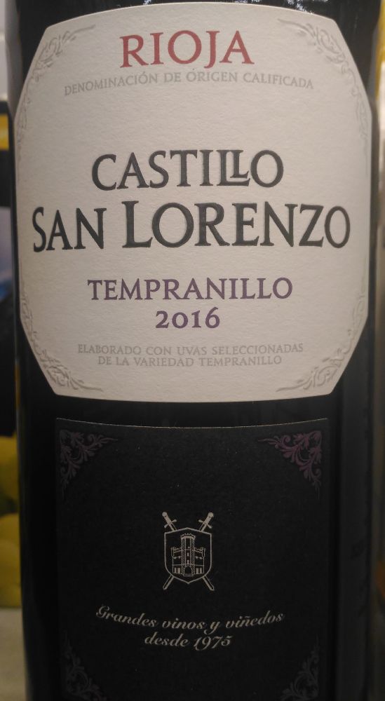 Castillo San Lorenzo S.A. Tempranillo DOCa Rioja 2016, Main, #5350