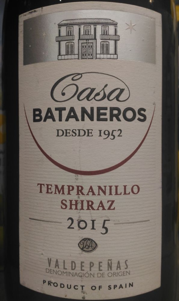 Félix Solís Avantis S.L. Casa Bataneros Tempranillo Shiraz DO Valdepeñas 2015, Main, #5353