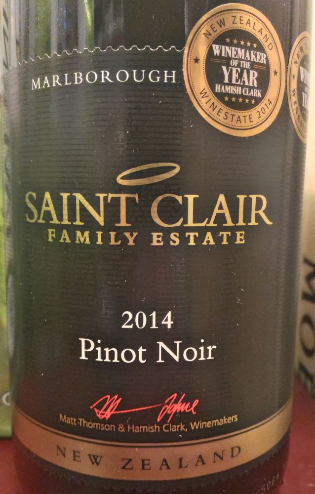 Saint Clair Family Estate Pinot Noir Marlborough 2014, Main, #5438