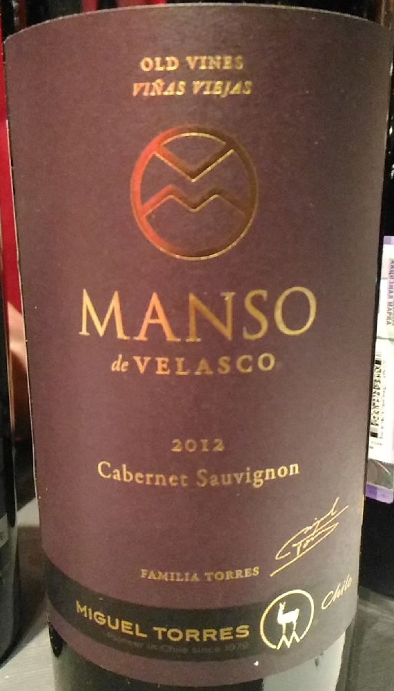 S.V. Miguel Torres S.A. Manso de Velasco Cabernet Sauvignon 2012, Main, #5639