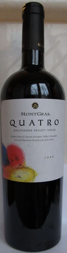 Viña MontGras S.A. QUATRO Cabernet Sauvignon Carménère Malbec Syrah 2009, Main, #571