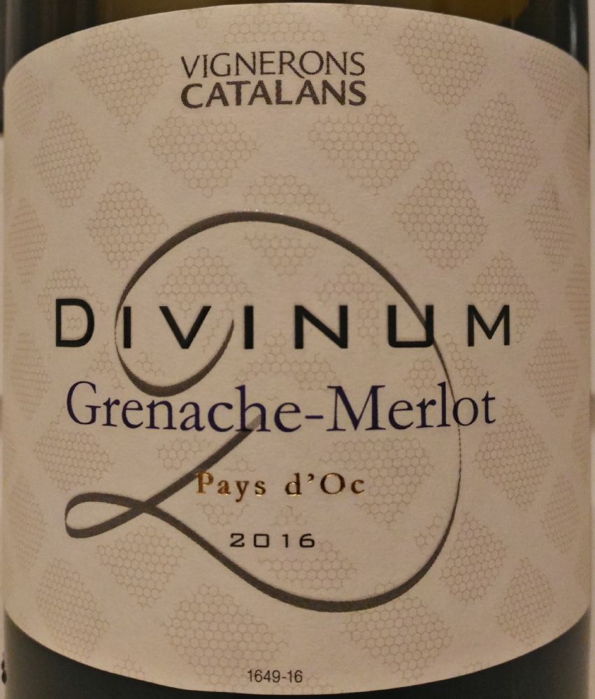 SICA Vignerons Catalans Divinum Grenache Merlot Pays d'Oc IGP 2016, Main, #6033