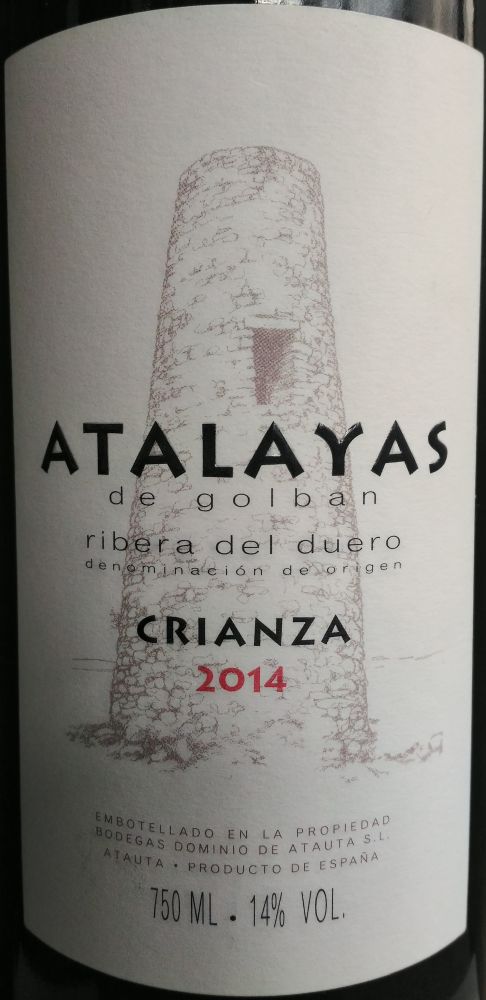 Bodegas Dominio de Atauta S.L. Atalayas de Golbán Crianza DO Ribera del Duero 2014, Main, #6071