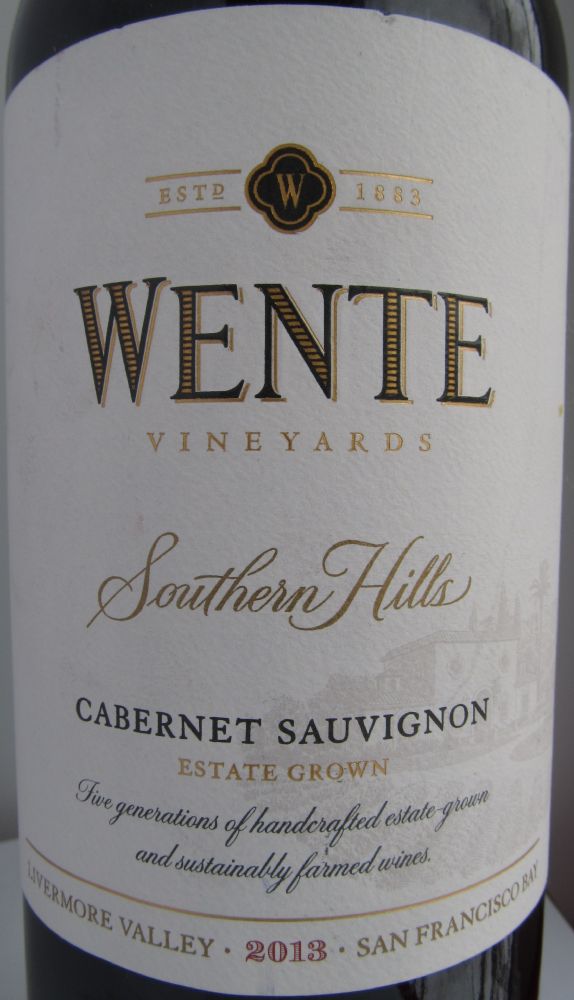 Wente Vineyards Southern Hills Cabernet Sauvignon AVA Livermore Valley 2013, Main, #6119