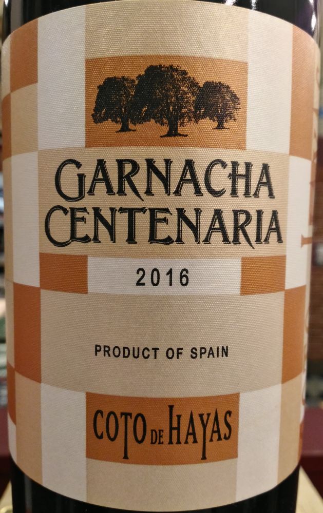 Bodegas Aragonesas S.A. Coto de Hayas Centenaria Garnacha DO Campo de Borja 2016, Main, #6217