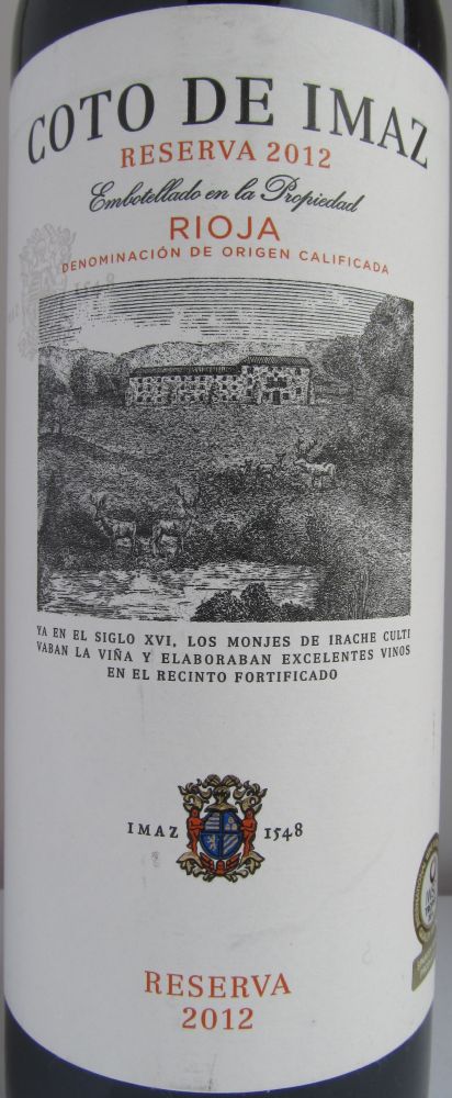 El Coto de Rioja S.A. Coto de Imaz Reserva DOCa Rioja 2012, Main, #6243