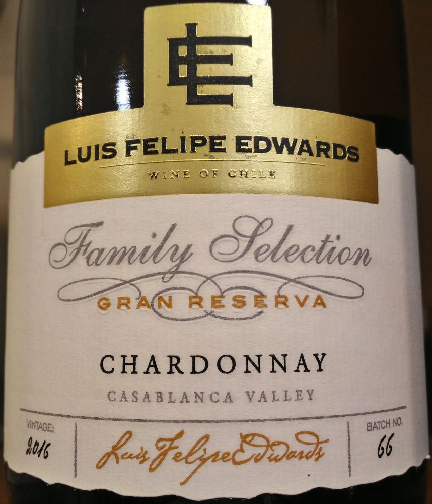 Viña Luis Felipe Edwards Family Selection Gran Reserva Chardonnay D.O. Casablanca Valley 2016, Main, #6267
