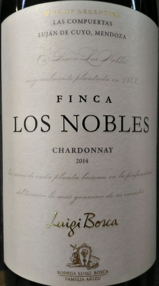 Leoncio Arizu S.A. Luigi Bosca Finca Los Nobles Chardonnay I.G. Luján de Cuyo 2014, Main, #6277