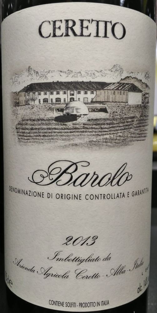 Ceretto Aziende Vitivinicole S.r.l. Barolo DOCG 2013, Main, #6348