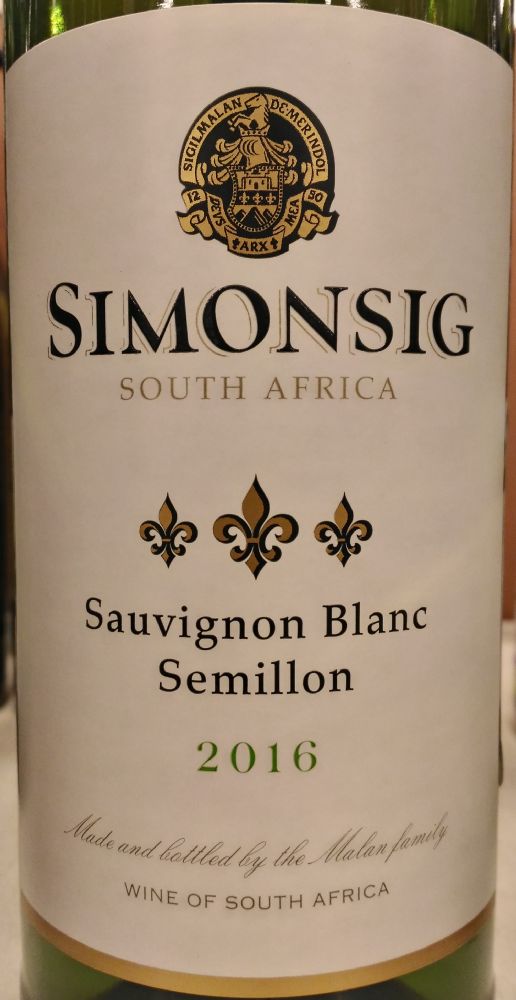 Simonsig Sauvignon Blanc Sémillon W.O. Western Cape 2016, Main, #6355