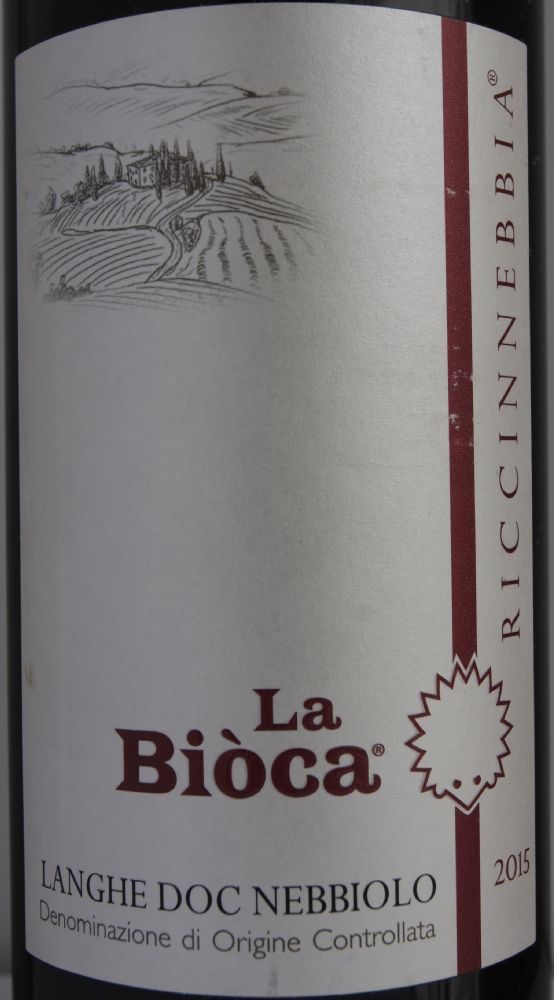 La Biòca S.r.l. Riccinnebbia Nebbiolo Langhe DOC 2015, Main, #6383